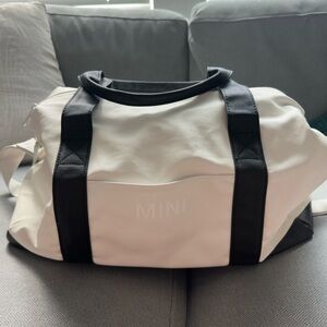 Mini Canvas Tote Bag with Black Straps
